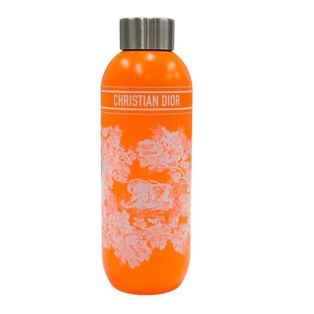 Christian Dior Neon Orange Toile de Jouy Bottle Water Bottle